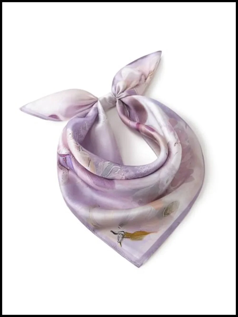 100% Mulberry Silk Lightweight Square Scarf - Digital Print, Gift Box